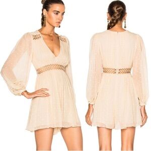 Zimmermann Bowerbird Empire Nude Dot Silk Romper Shorts Playsuit